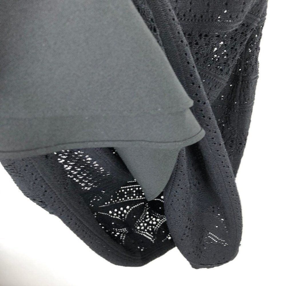 SALE A.L.C. Trevi Black V-Neck Tie-Front Detail Crochet Fringed Midi Dress Large - Picture 12 of 15